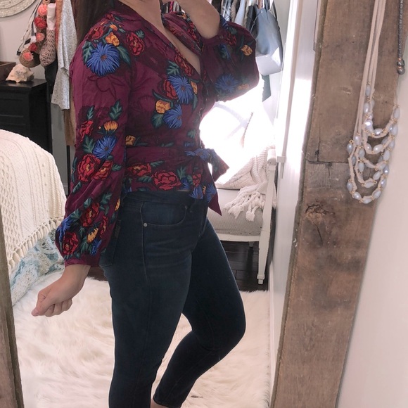 Moulinette Soeurs Tops - Moulinette Soeurs size 8 floral belted top